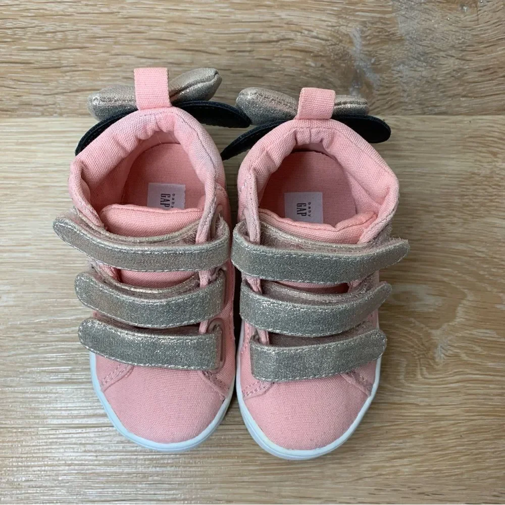 Baby GAP Disney Minnie Mouse Size 5 Pink High Top Sneakers